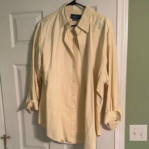 Ralph Lauren Men's Pale Yellow Cotton Button-Down Shirt